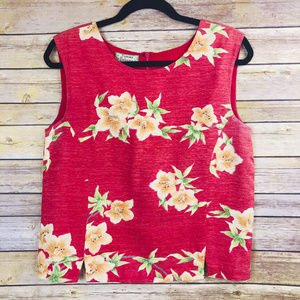 Tommy Bahama 100% Silk Coral Shell Blouse - Large